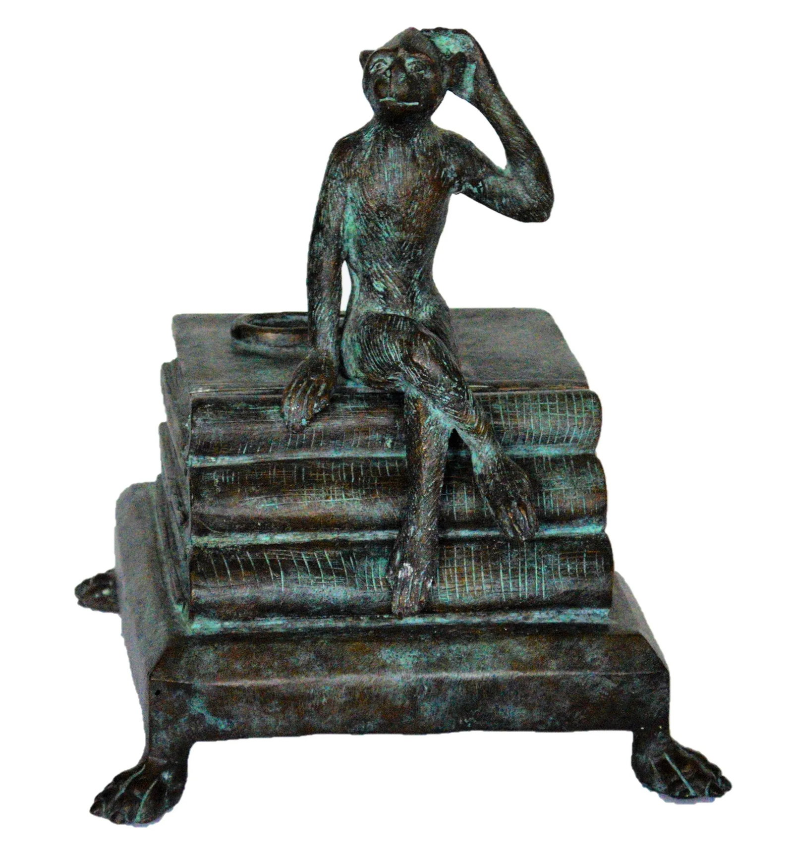 1990s Maitland Smith Bronze Monkey Lidded Box - 2