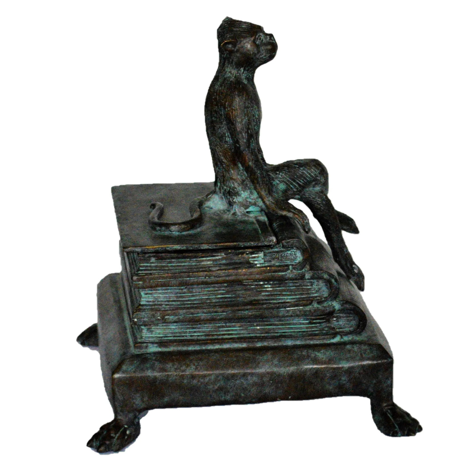 1990s Maitland Smith Bronze Monkey Lidded Box - 4