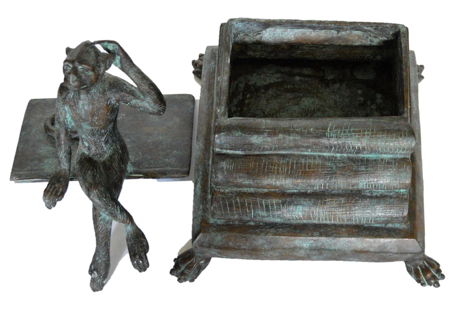 1990s Maitland Smith Bronze Monkey Lidded Box - 6