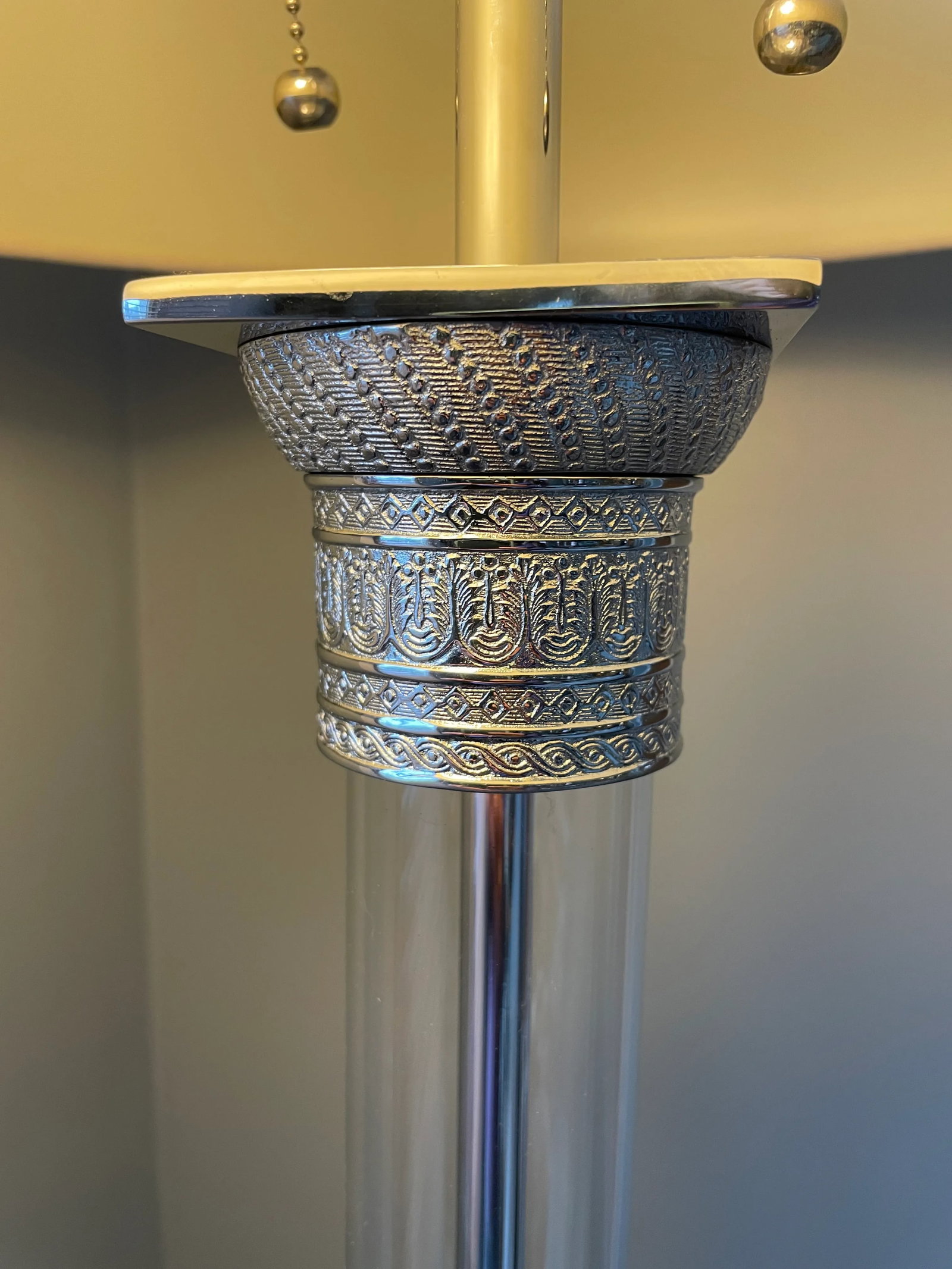 Restoration Hardware French Directoire Glass Column Floor Lamp in Polished Nickel - 3