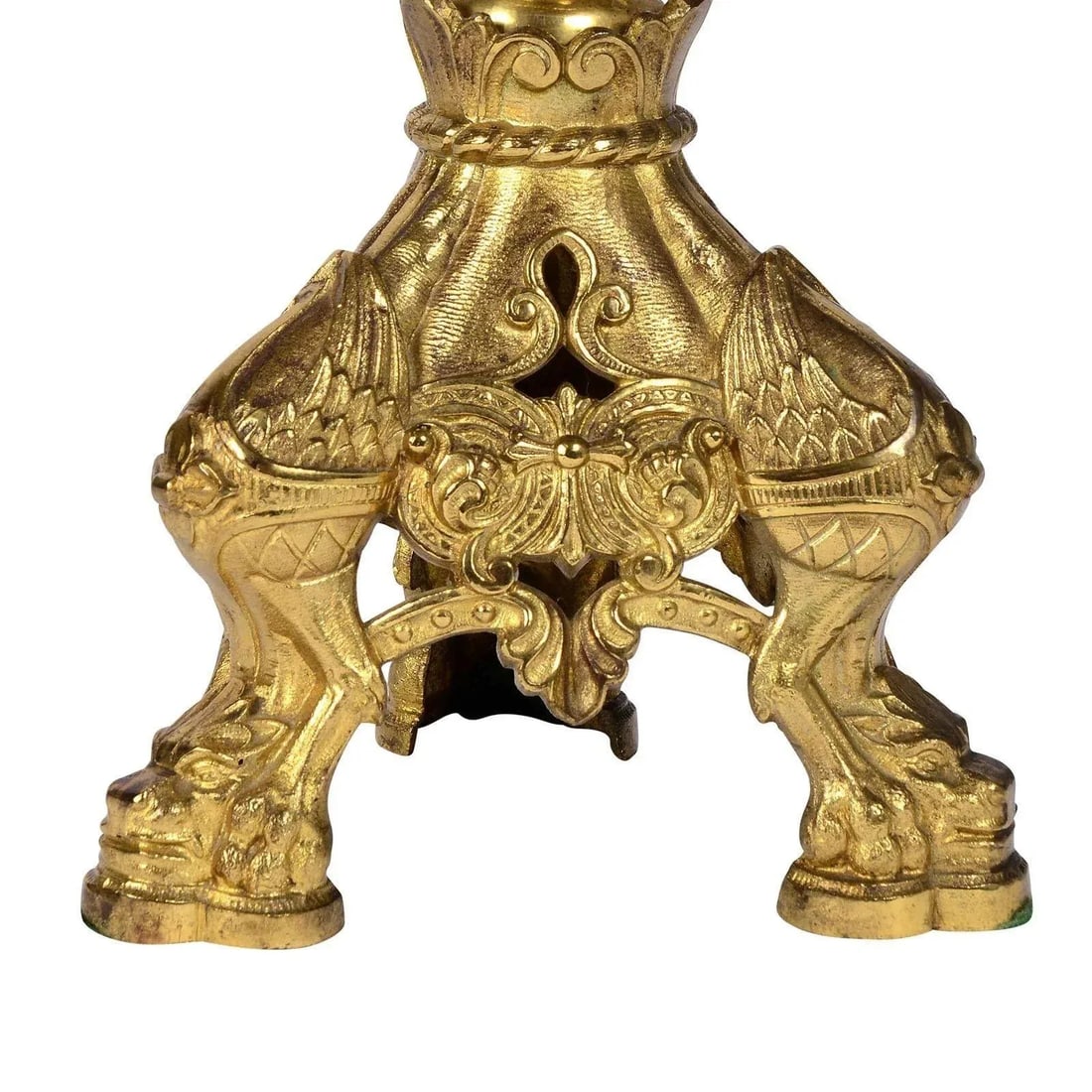 1890's Gilt Seven Arm Candelabra With Flower & Grape Motif - a Pair - 8