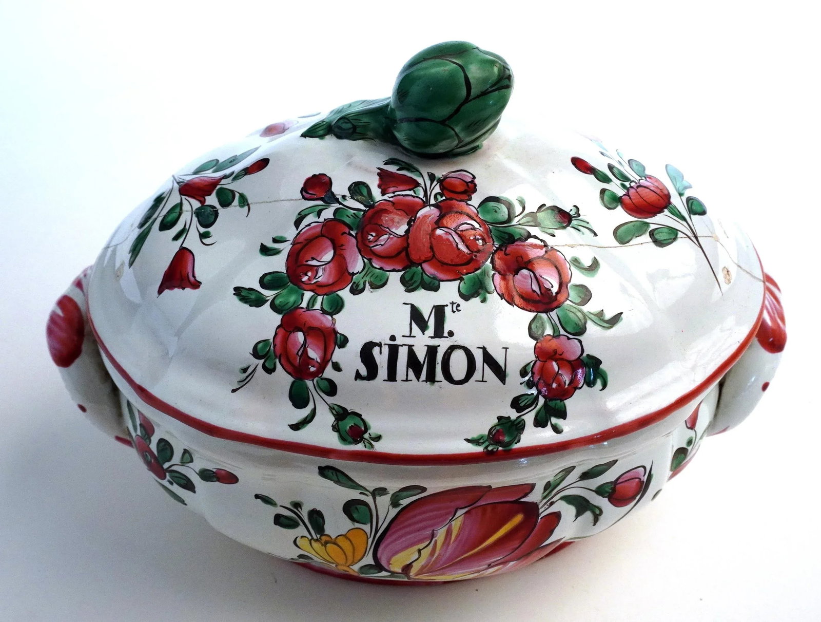 18th Century Oval Luneville Porcelain Soup Tureen, French With Lid "Maitre Simon" - 2