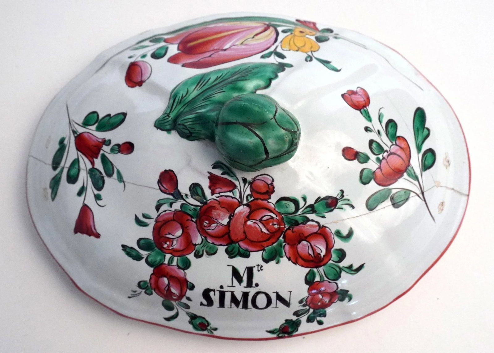 18th Century Oval Luneville Porcelain Soup Tureen, French With Lid "Maitre Simon" - 5