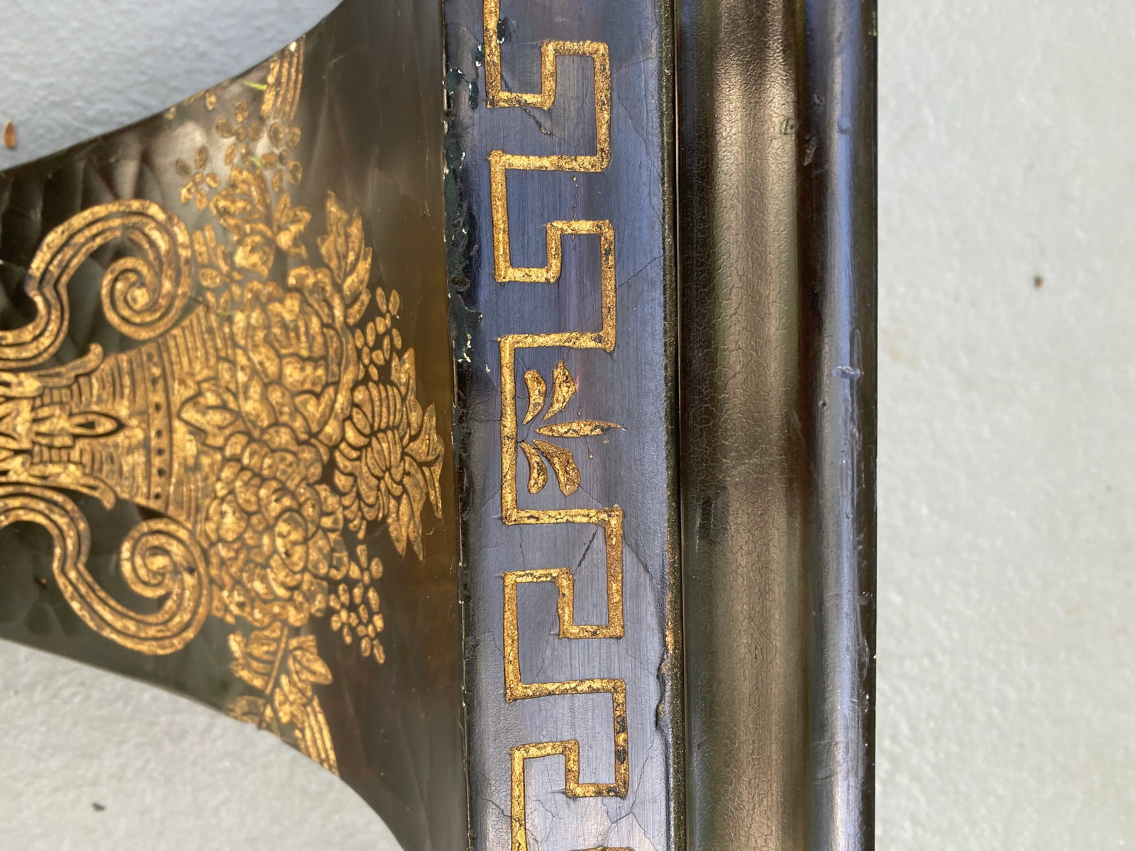 1980s Large Black & Gold Wall Shelf - 6