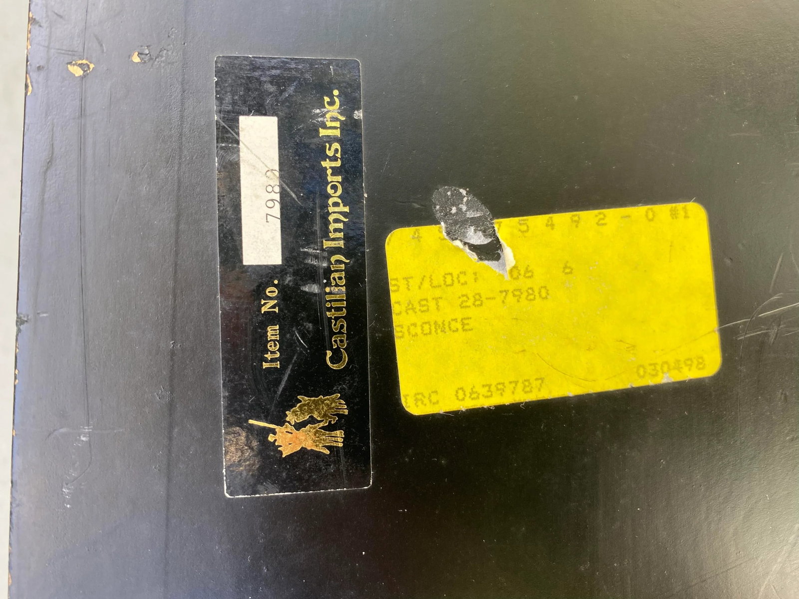 1980s Large Black & Gold Wall Shelf - 9
