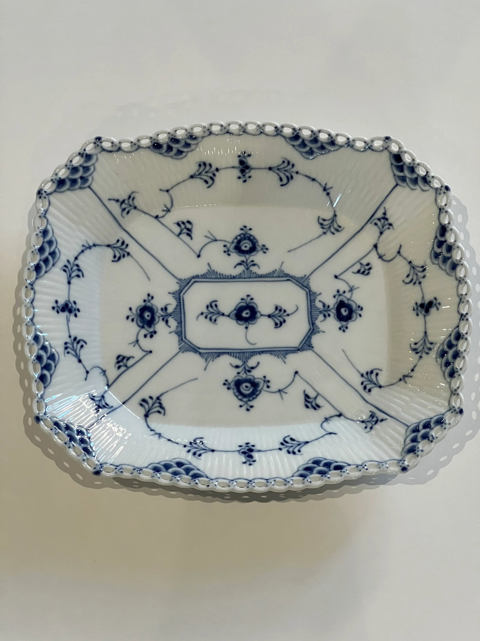 1960s Royal Copenhagen Blue Fluted Full Lace Platter 1143 - 13