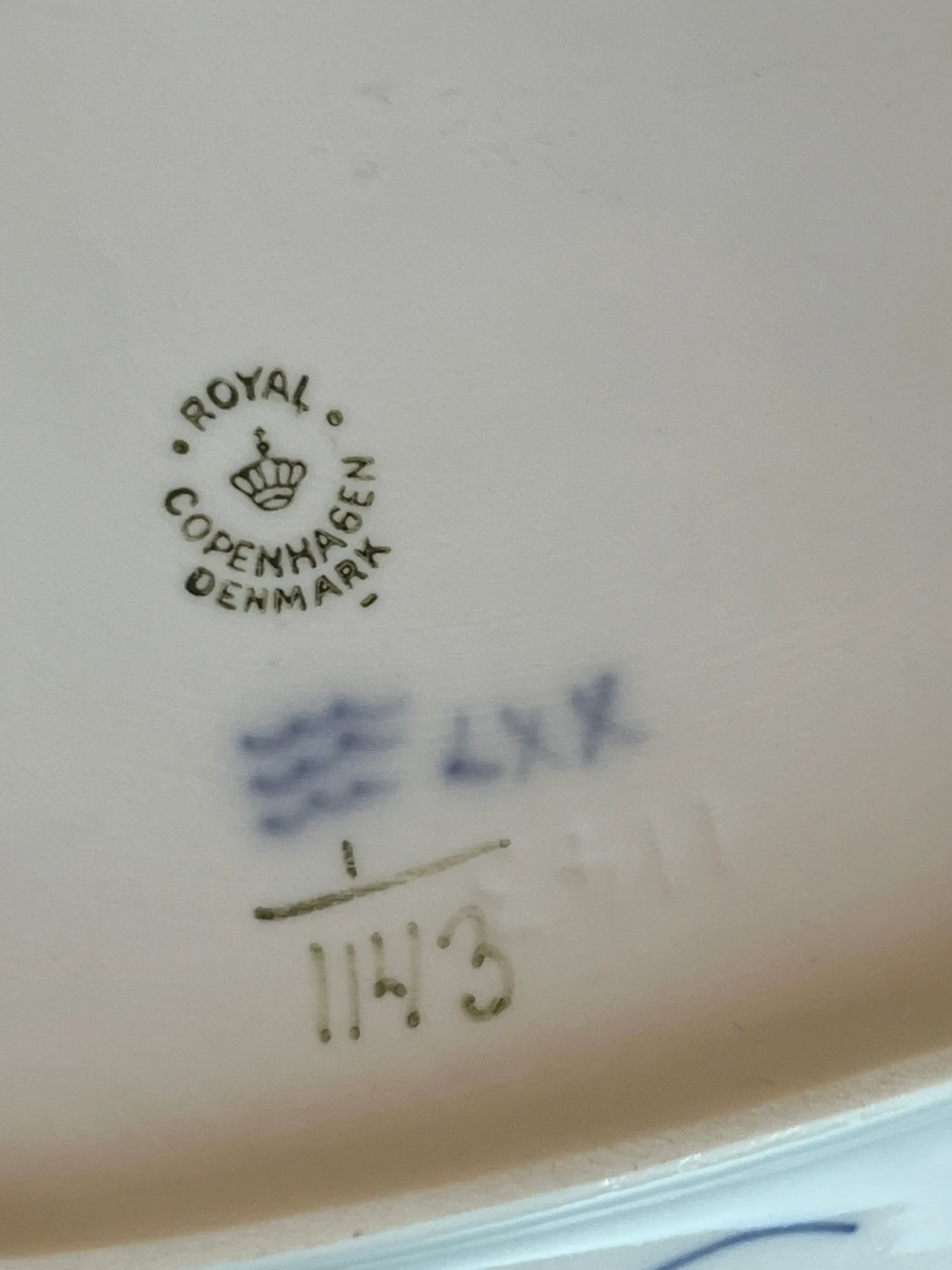 1960s Royal Copenhagen Blue Fluted Full Lace Platter 1143 - 3