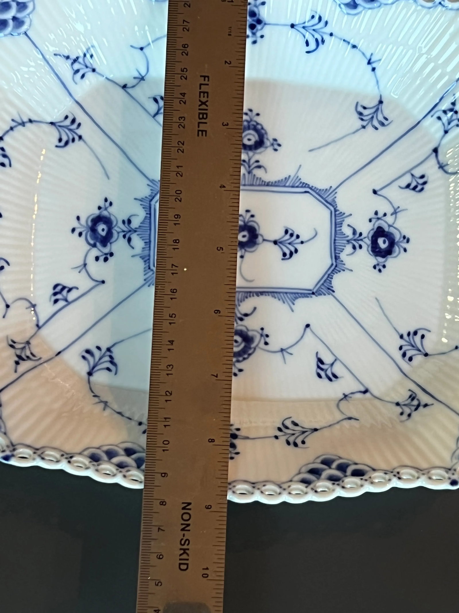 1960s Royal Copenhagen Blue Fluted Full Lace Platter 1143 - 4