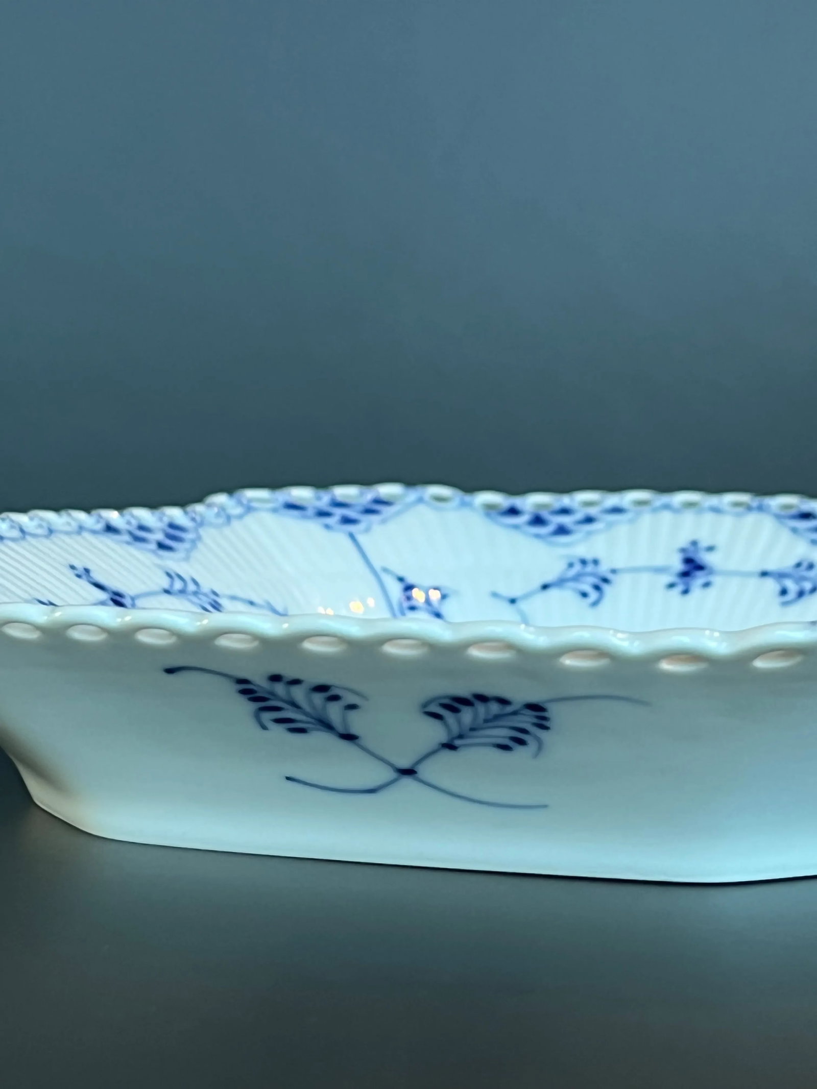 1960s Royal Copenhagen Blue Fluted Full Lace Platter 1143 - 8