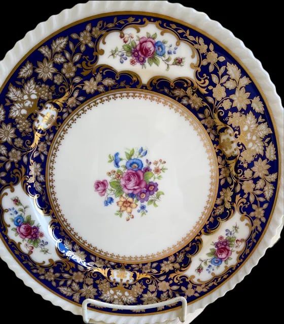Vintage Lenox Bone China Villa Blue Service Plates - Set of 8 - 3