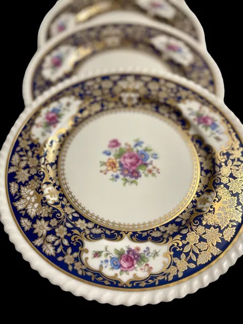 Vintage Lenox Bone China Villa Blue Service Plates - Set of 8 - 4