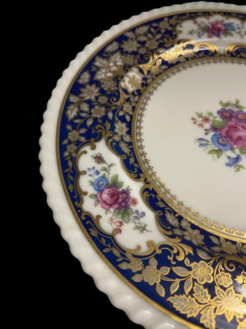 Vintage Lenox Bone China Villa Blue Service Plates - Set of 8 - 7
