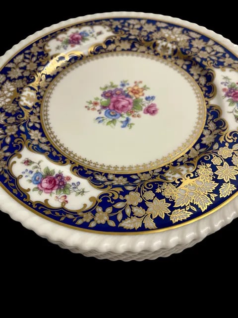 Vintage Lenox Bone China Villa Blue Service Plates - Set of 8 - 8