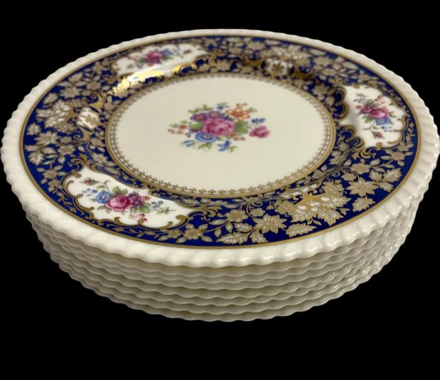 Vintage Lenox Bone China Villa Blue Service Plates - Set of 8 - 9