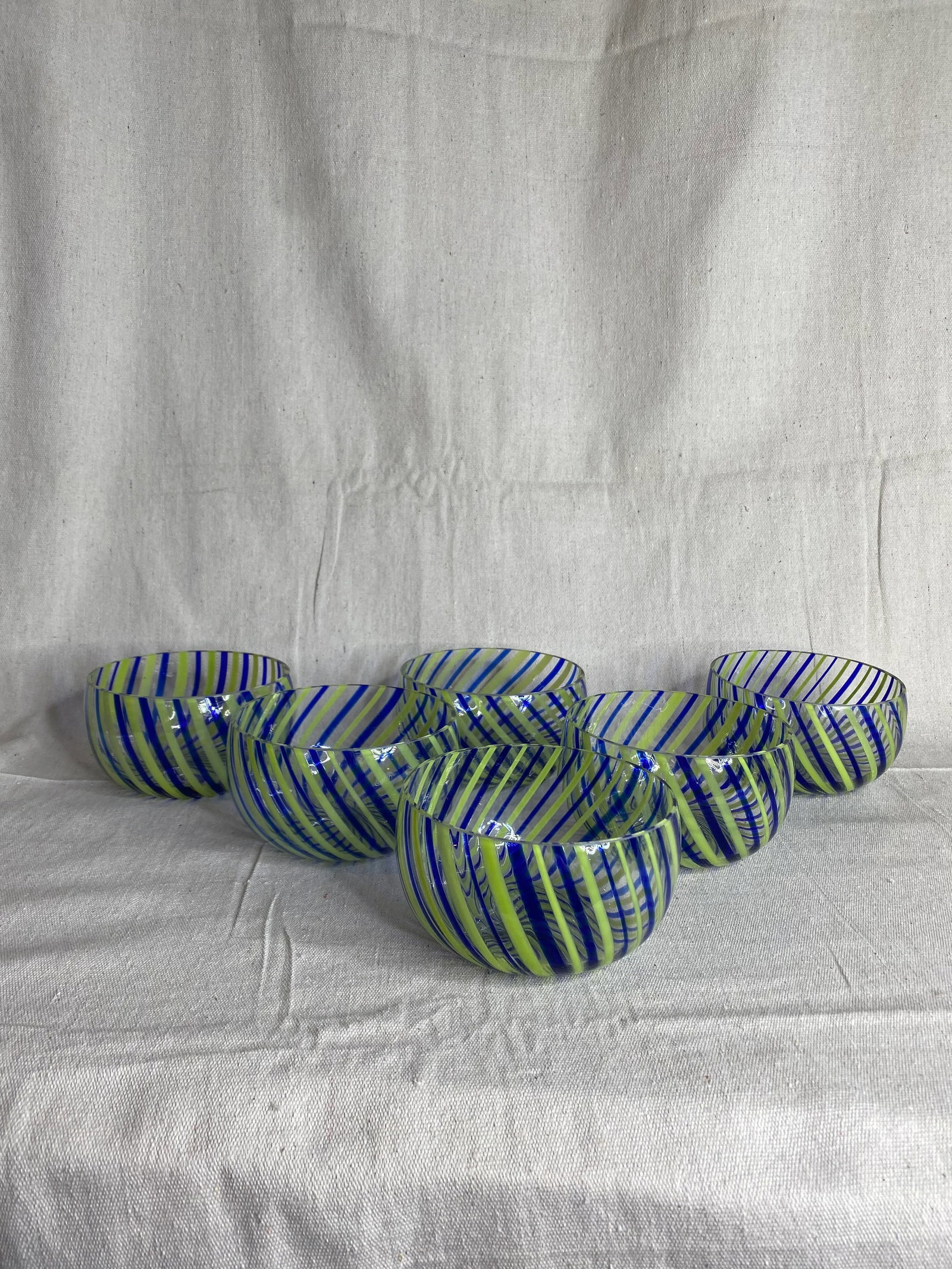 Late 20th Century Venini Style Art Glass Bowls- Set of 6 - 11