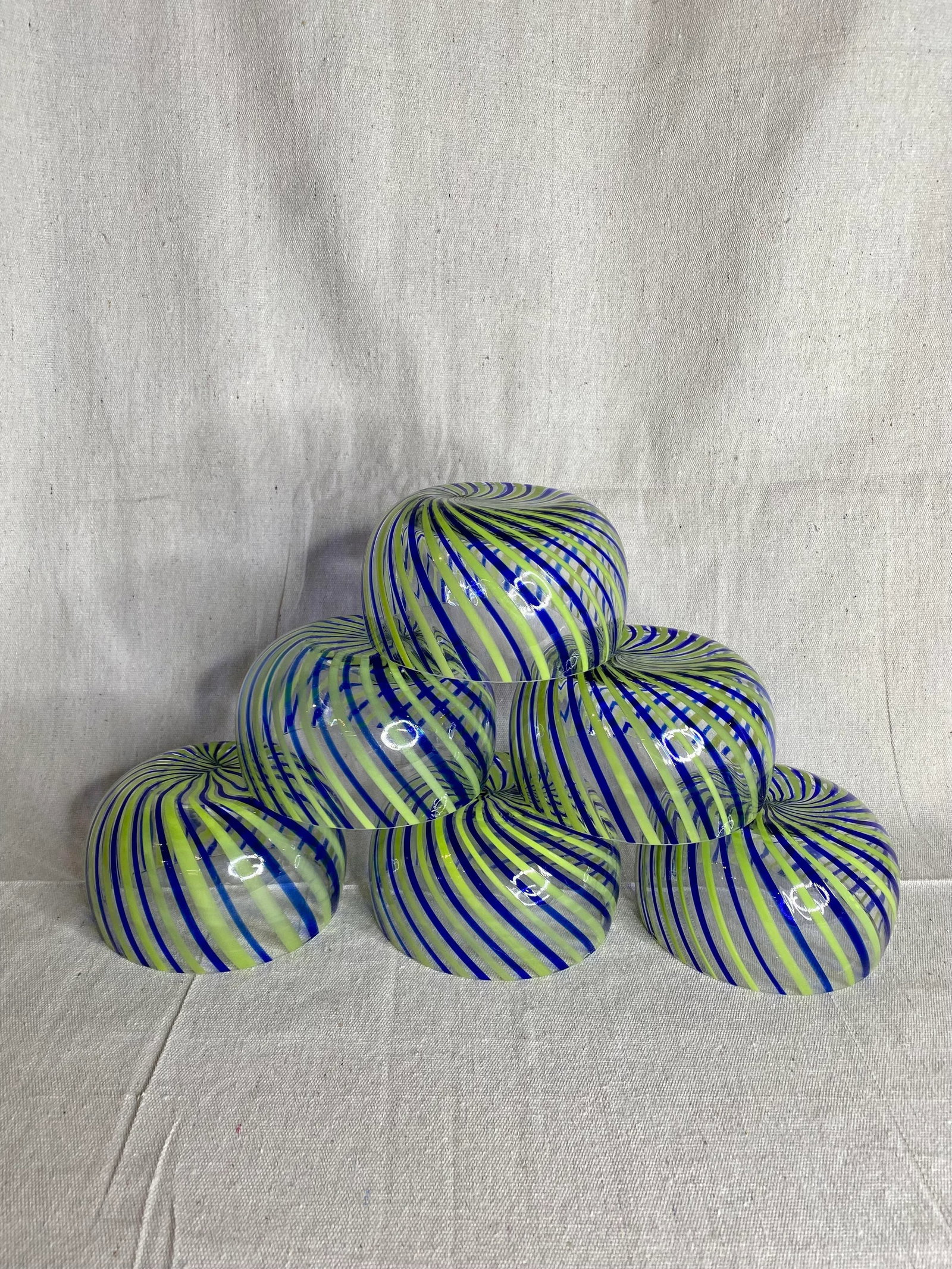Late 20th Century Venini Style Art Glass Bowls- Set of 6 - 2