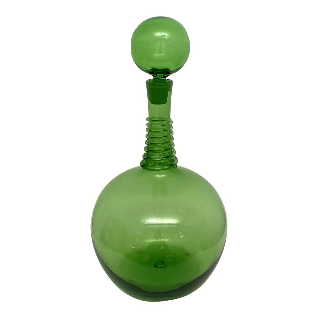 Vintage Green Blenko Myers Decanter With Spiral Wrap (1 of 11)