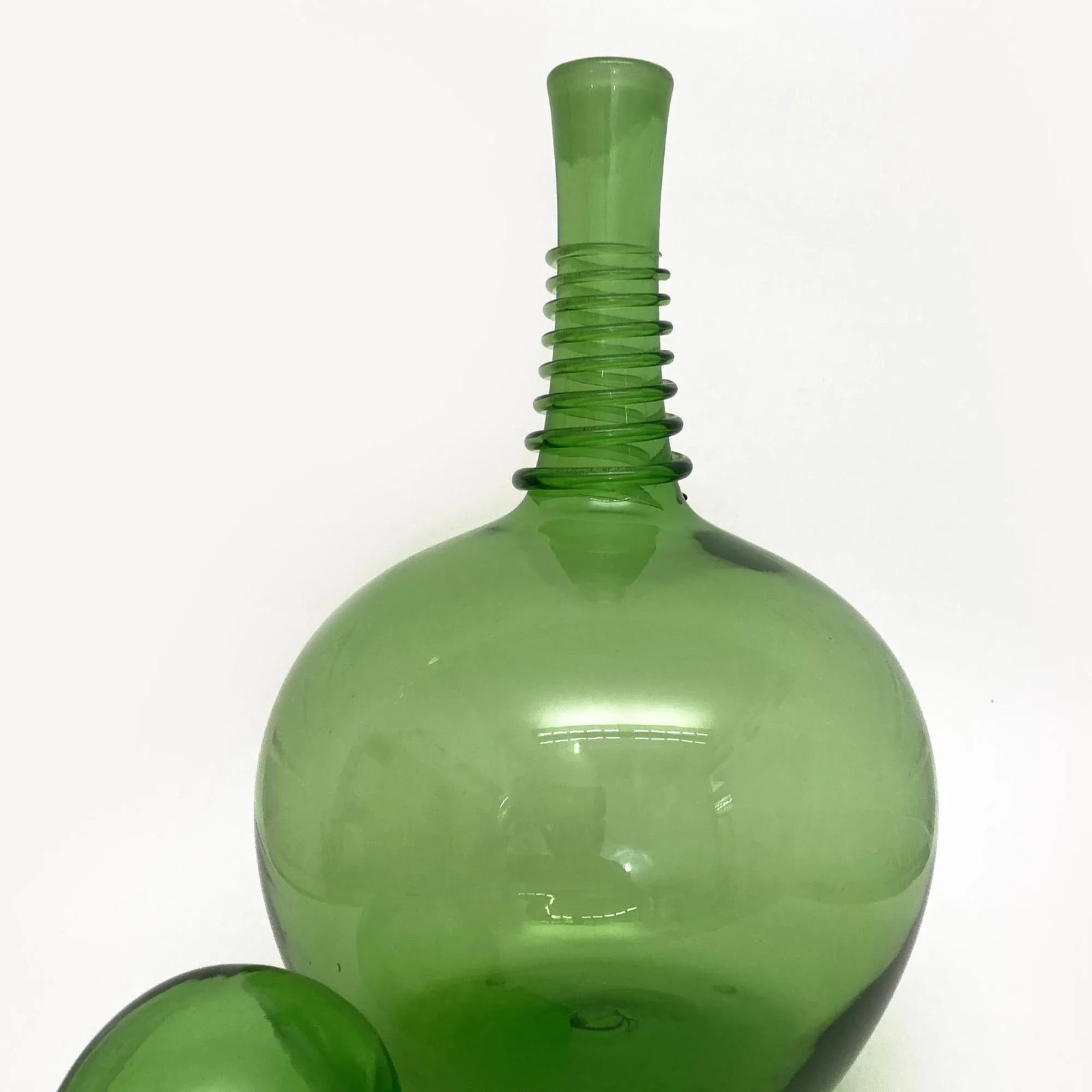 Vintage Green Blenko Myers Decanter With Spiral Wrap - 4