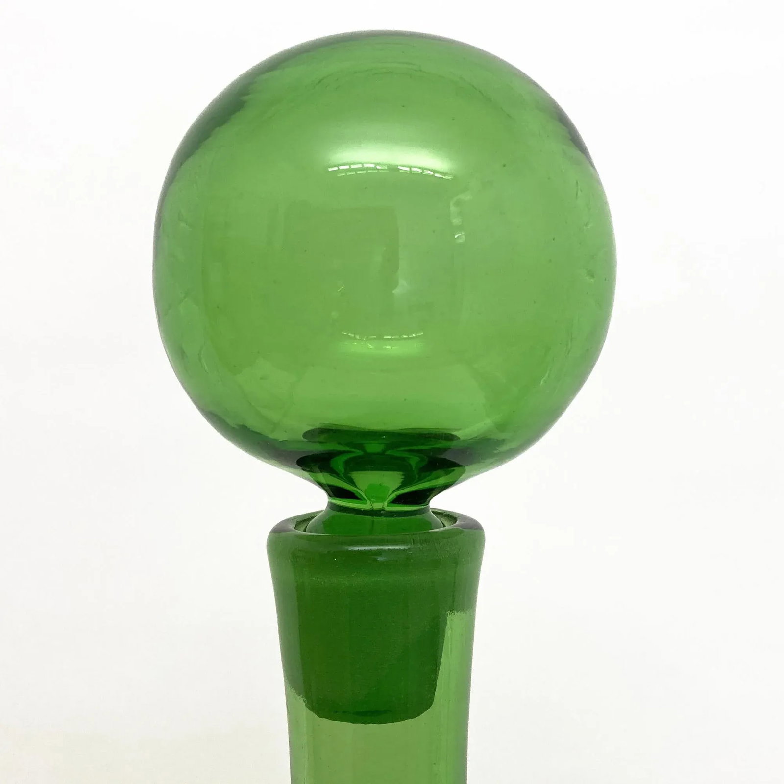 Vintage Green Blenko Myers Decanter With Spiral Wrap - 6