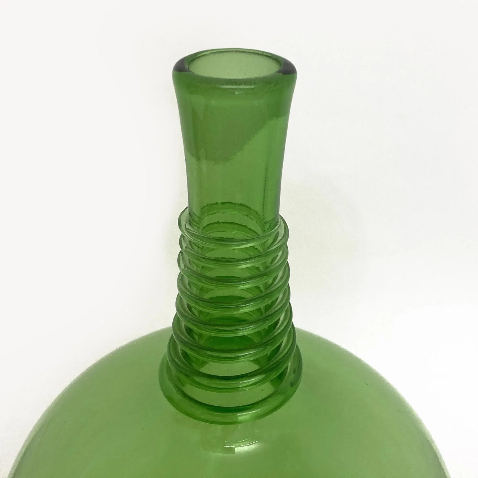 Vintage Green Blenko Myers Decanter With Spiral Wrap - 7
