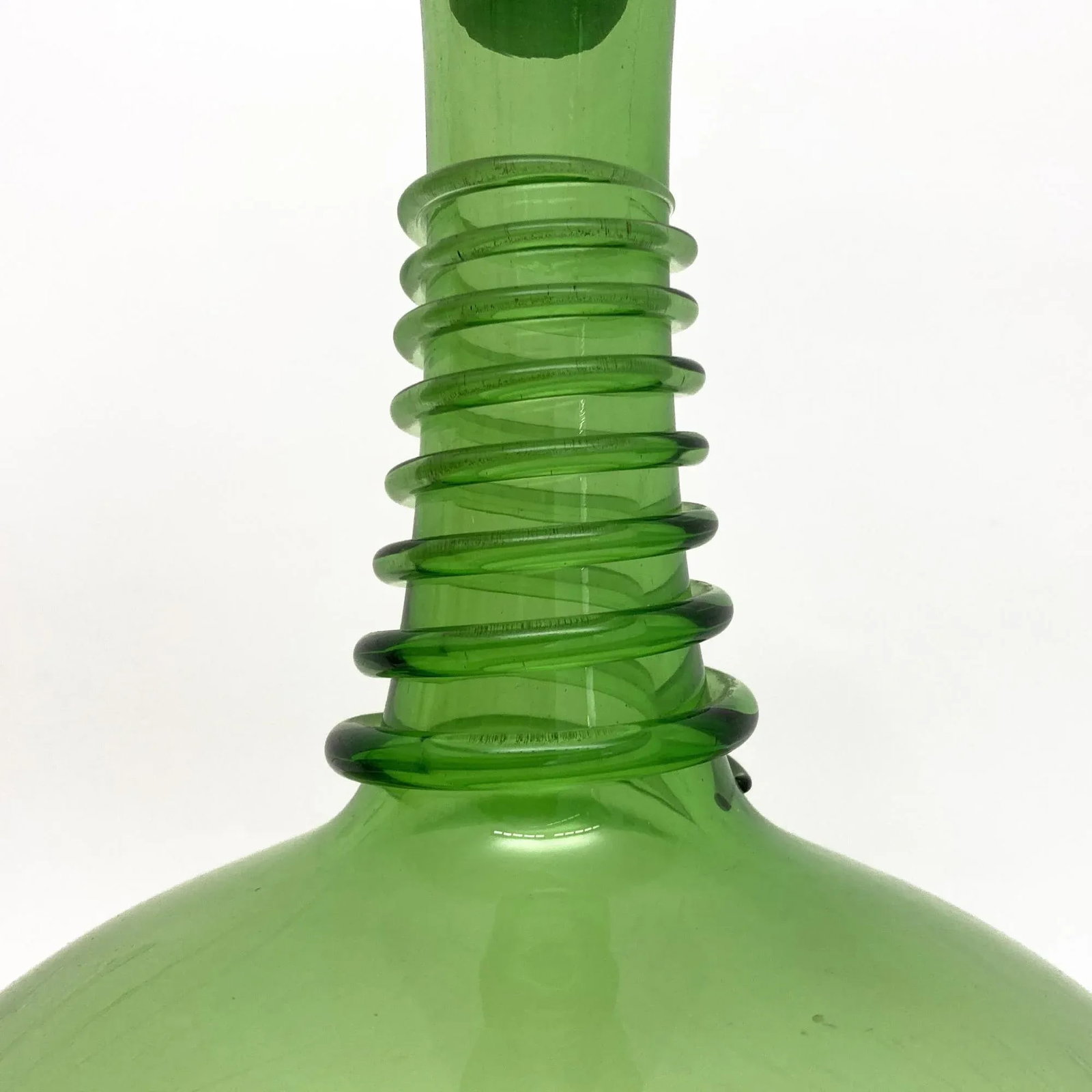 Vintage Green Blenko Myers Decanter With Spiral Wrap - 8