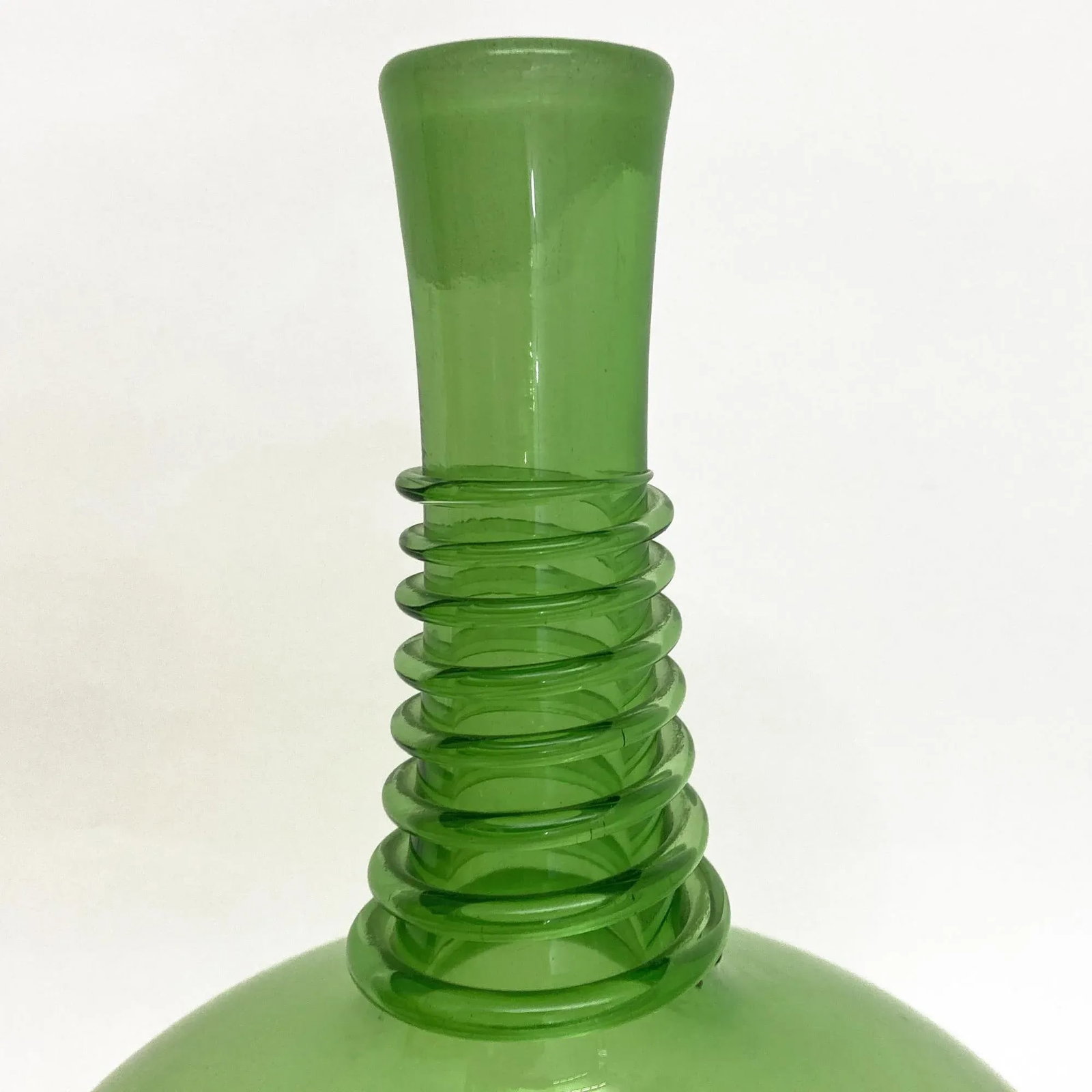 Vintage Green Blenko Myers Decanter With Spiral Wrap - 9