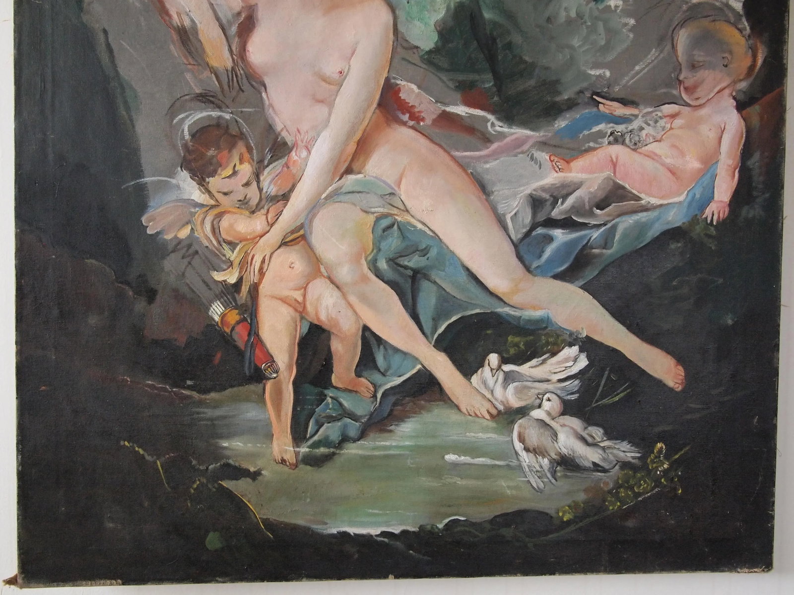 Mid 20th Century "Bath of Venus" Neoclassical Figurative Oil Painting Study - 3