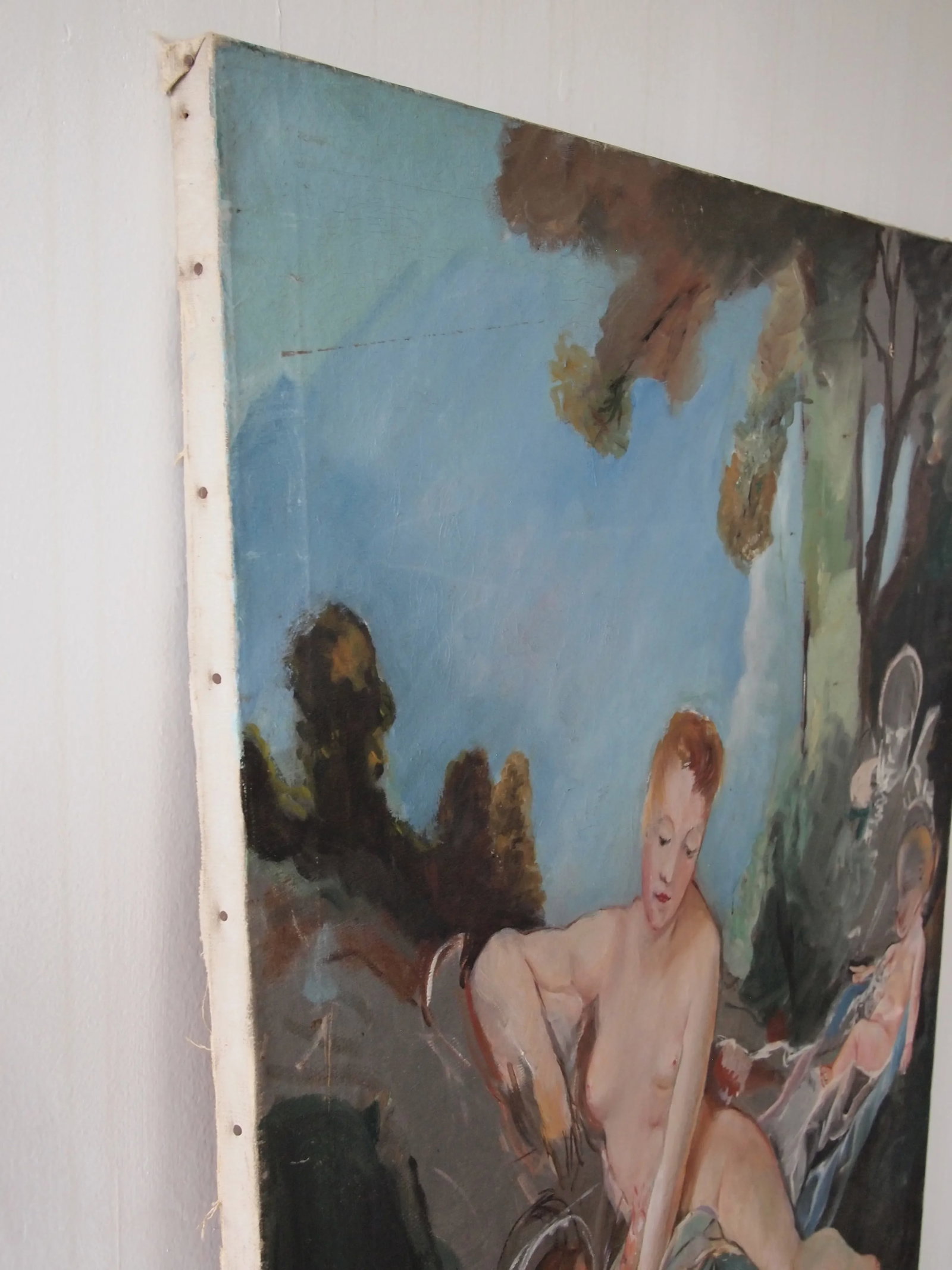 Mid 20th Century "Bath of Venus" Neoclassical Figurative Oil Painting Study - 7