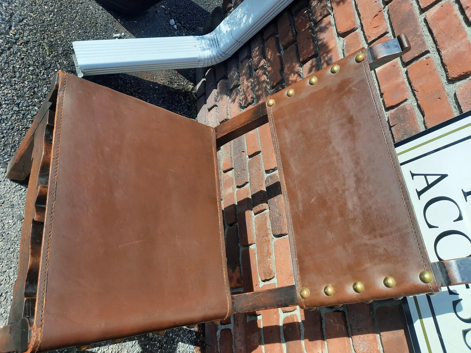 Antique French Leather Chairs - a Pair - 10