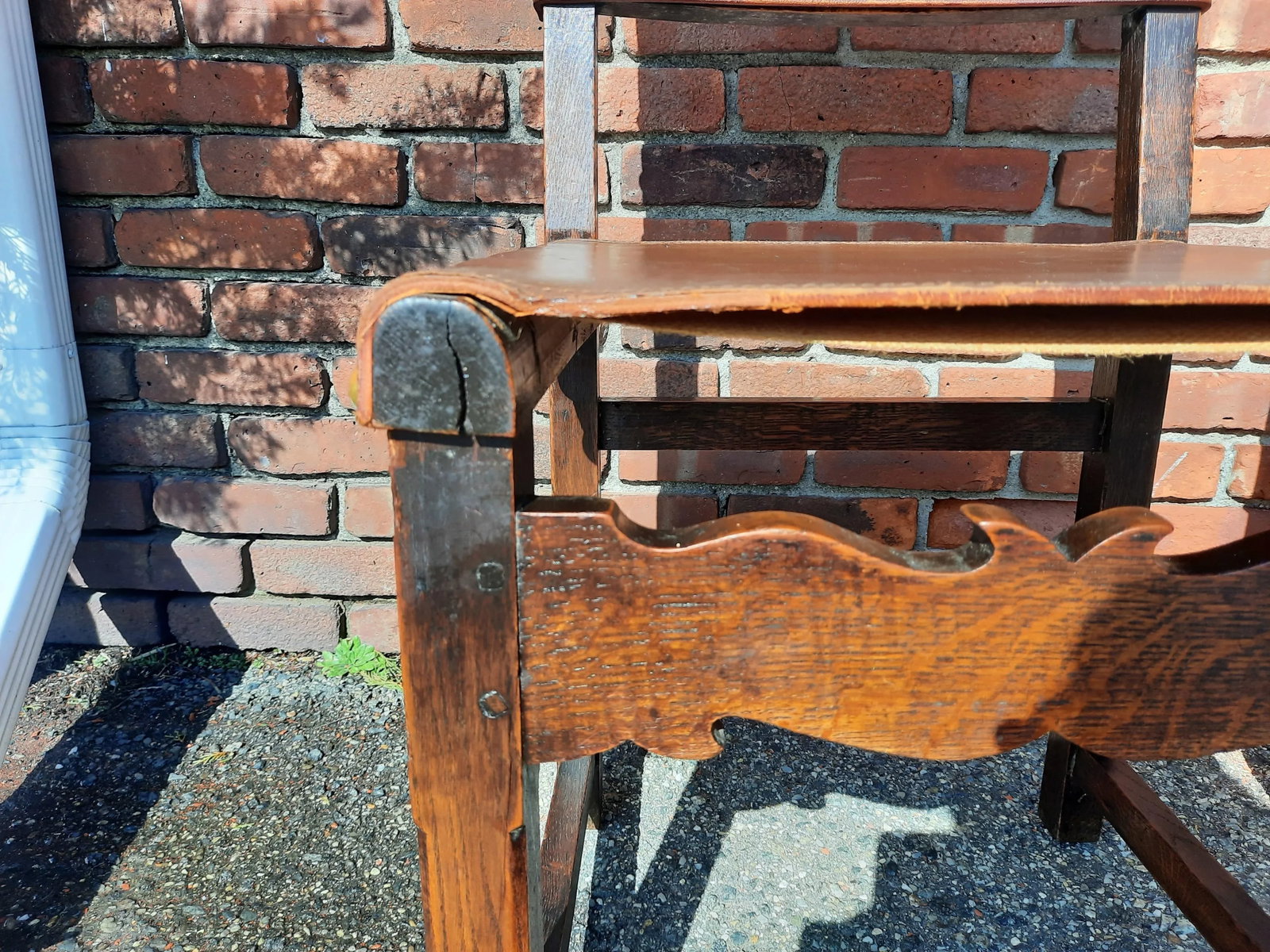 Antique French Leather Chairs - a Pair - 8