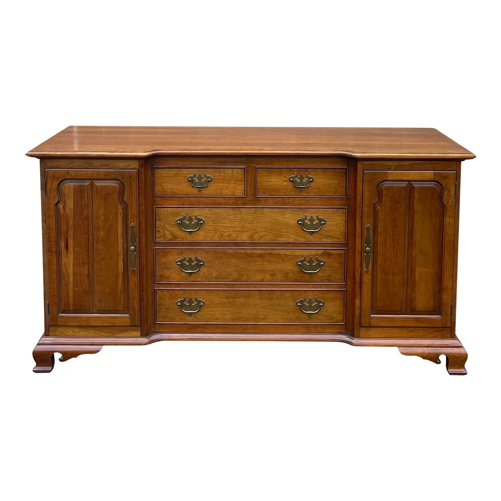 Vintage Thomasville Bay Colony Collection Chippendale Solid Maple 5 Drawer Buffet or Sideboard (1 of 11)