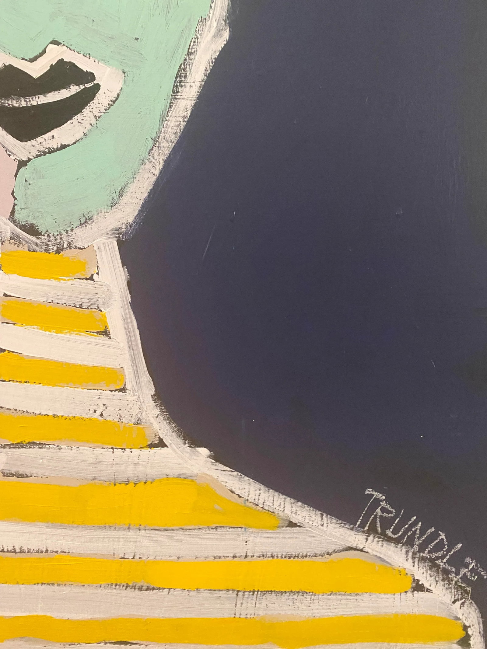 Sarah Trundle Contemporary Abstract Figure Painting, "He's a Solid Guy" - 4