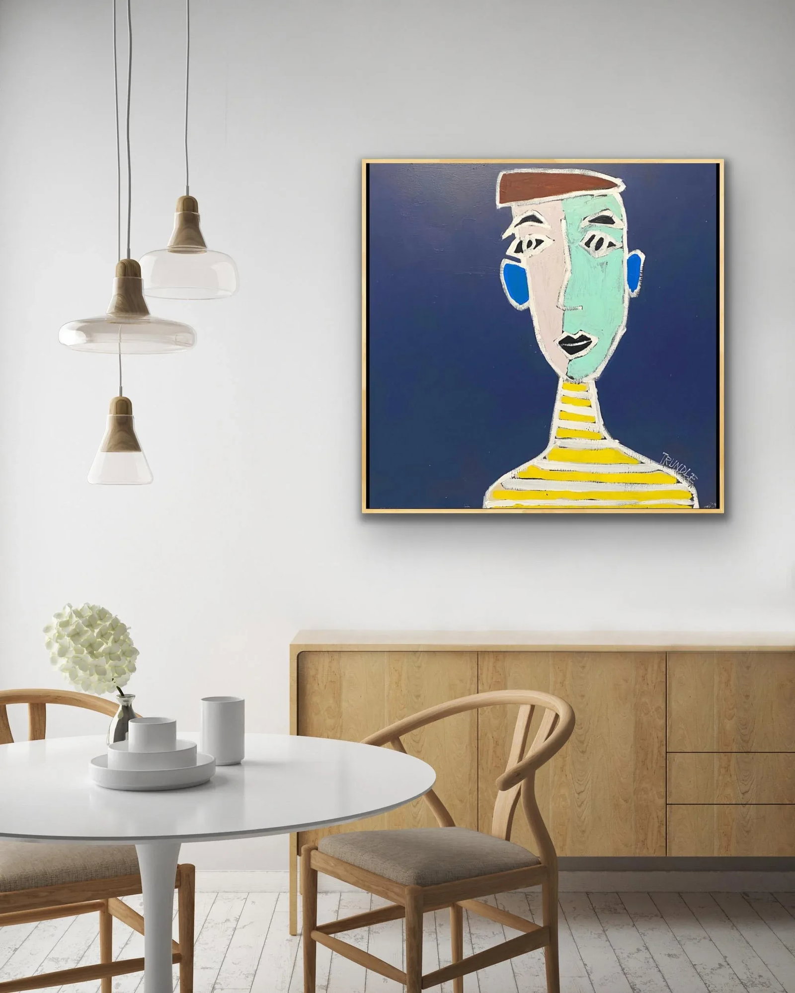 Sarah Trundle Contemporary Abstract Figure Painting, "He's a Solid Guy" - 6