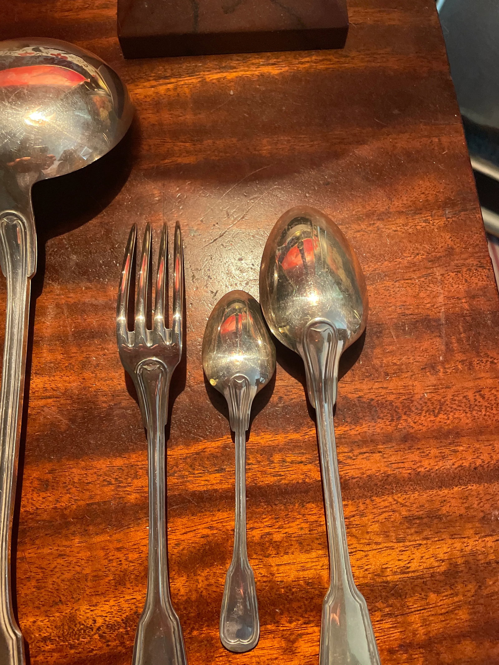20th Century St. Medard French Silverplate Fiddle Thread Flatware Service- 48 Pieces - 7
