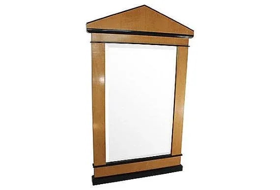 Massive Biedermeier Style Satinwood Mirror by Baker Furniture - 2