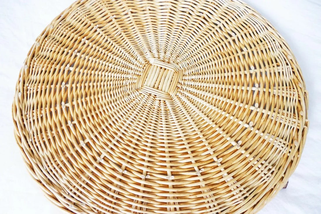 Hermes Wicker Tray with Leather Handles - 3