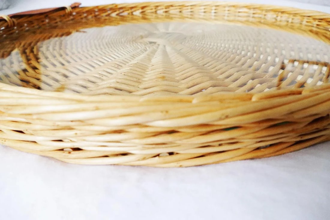 Hermes Wicker Tray with Leather Handles - 5