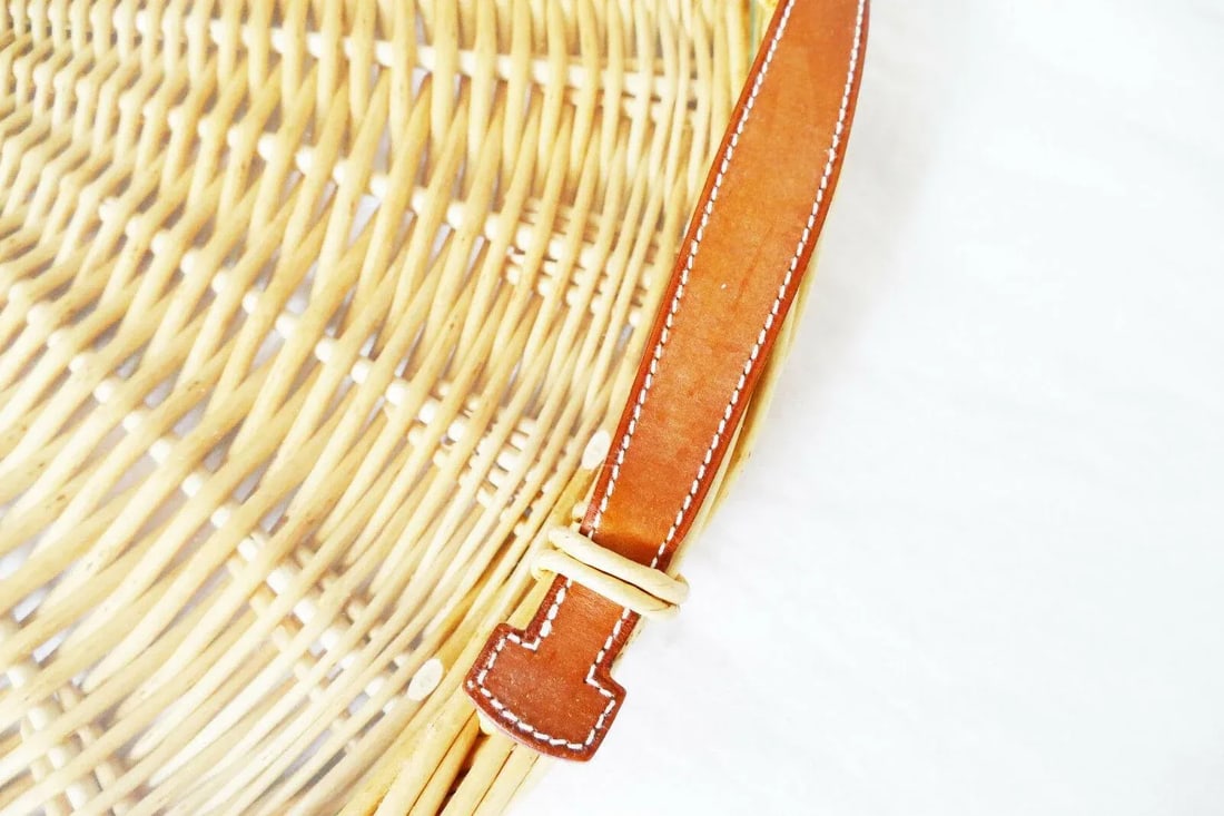Hermes Wicker Tray with Leather Handles - 7