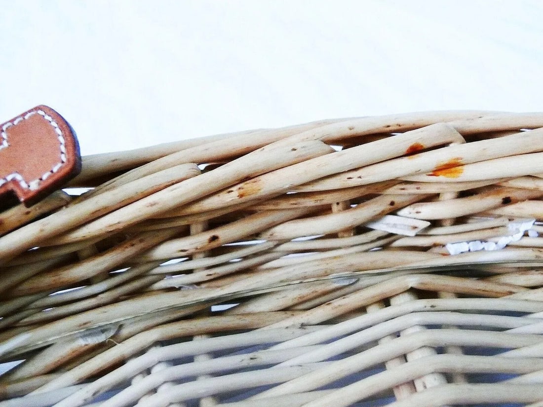 Hermes Wicker Tray with Leather Handles - 8