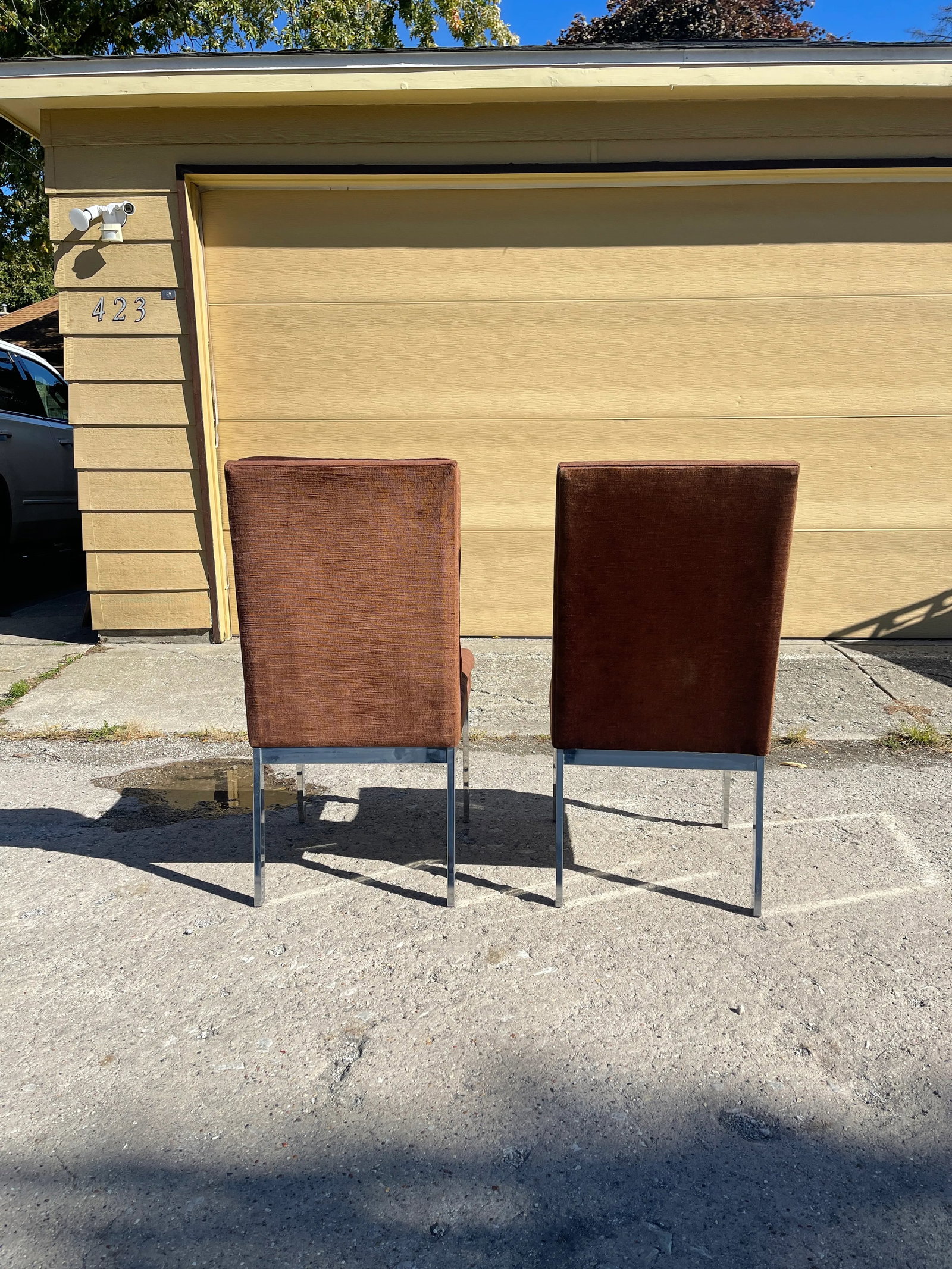 Late 20th Century Design Institute of America Chrome Side Chairs in the Style of Milo Baughman - a P - 2