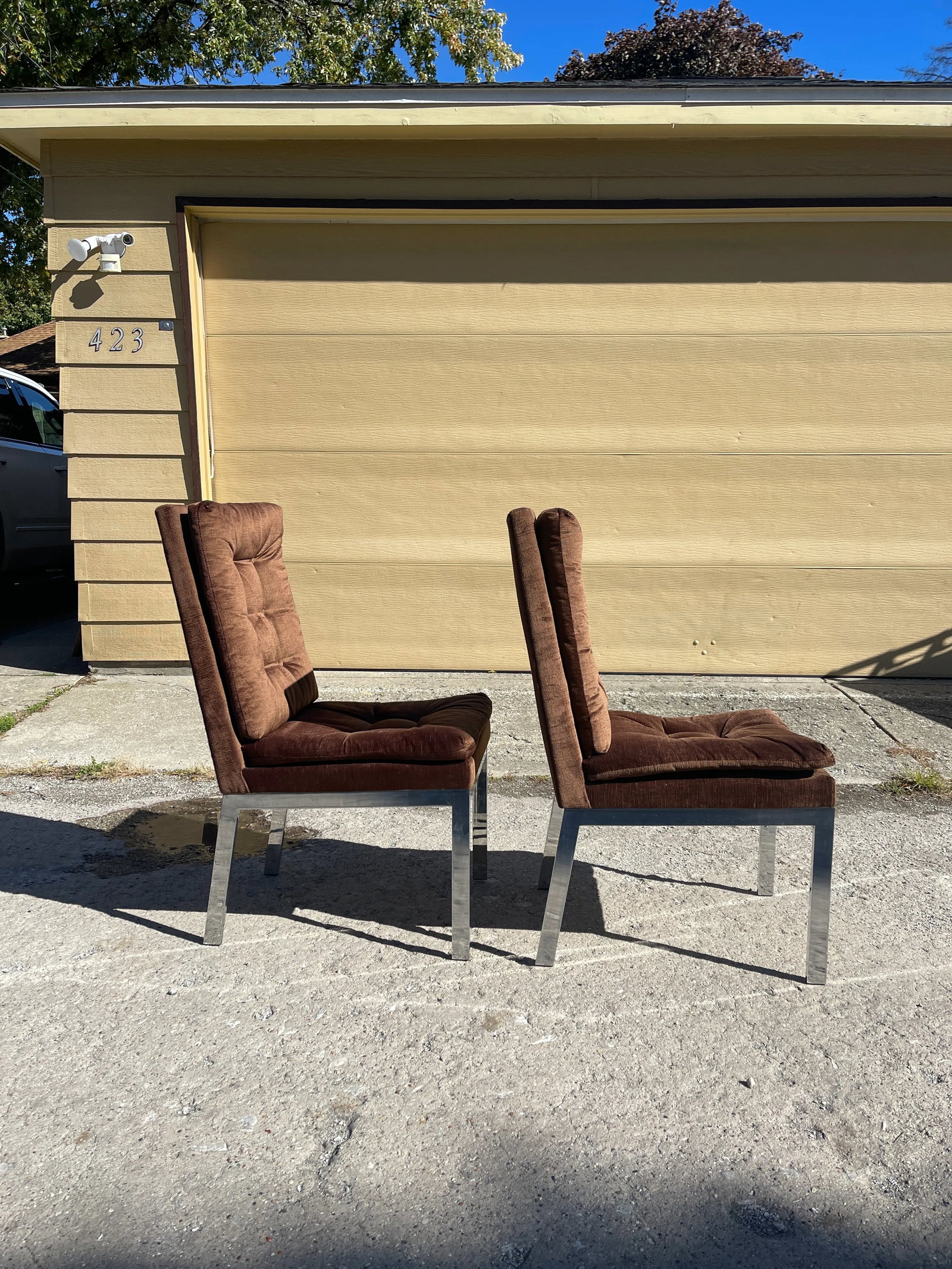 Late 20th Century Design Institute of America Chrome Side Chairs in the Style of Milo Baughman - a P - 3