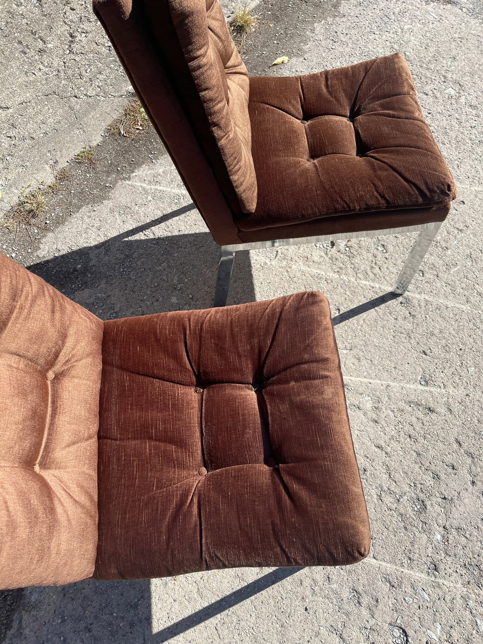 Late 20th Century Design Institute of America Chrome Side Chairs in the Style of Milo Baughman - a P - 4