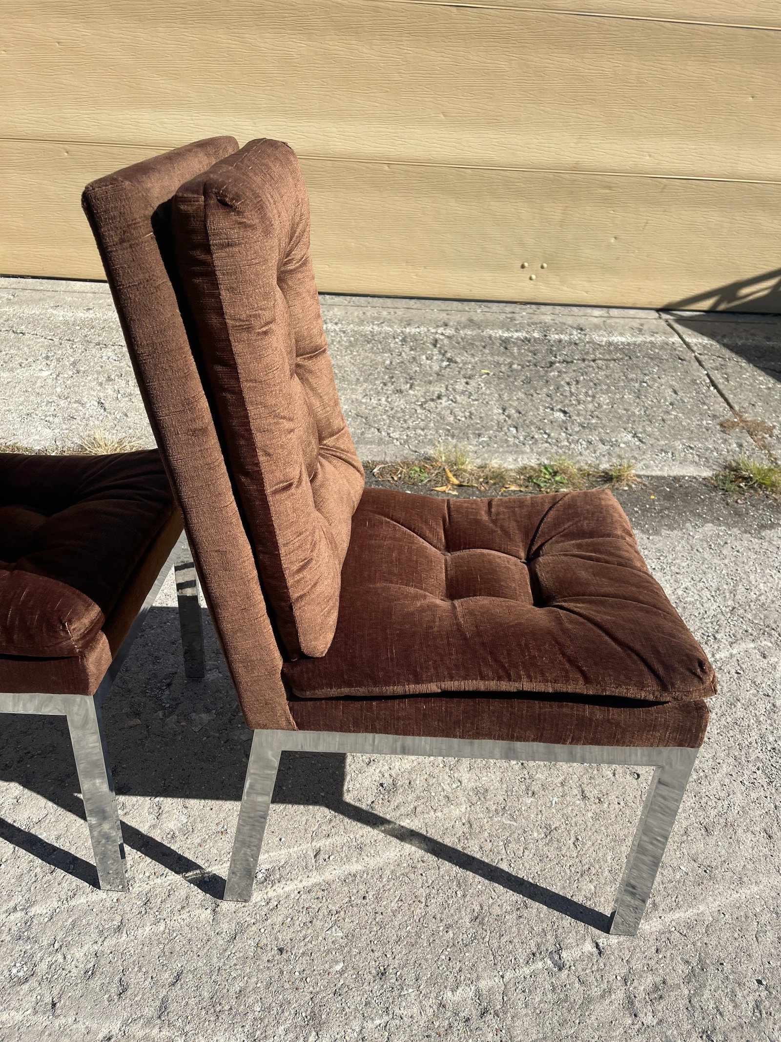 Late 20th Century Design Institute of America Chrome Side Chairs in the Style of Milo Baughman - a P - 6