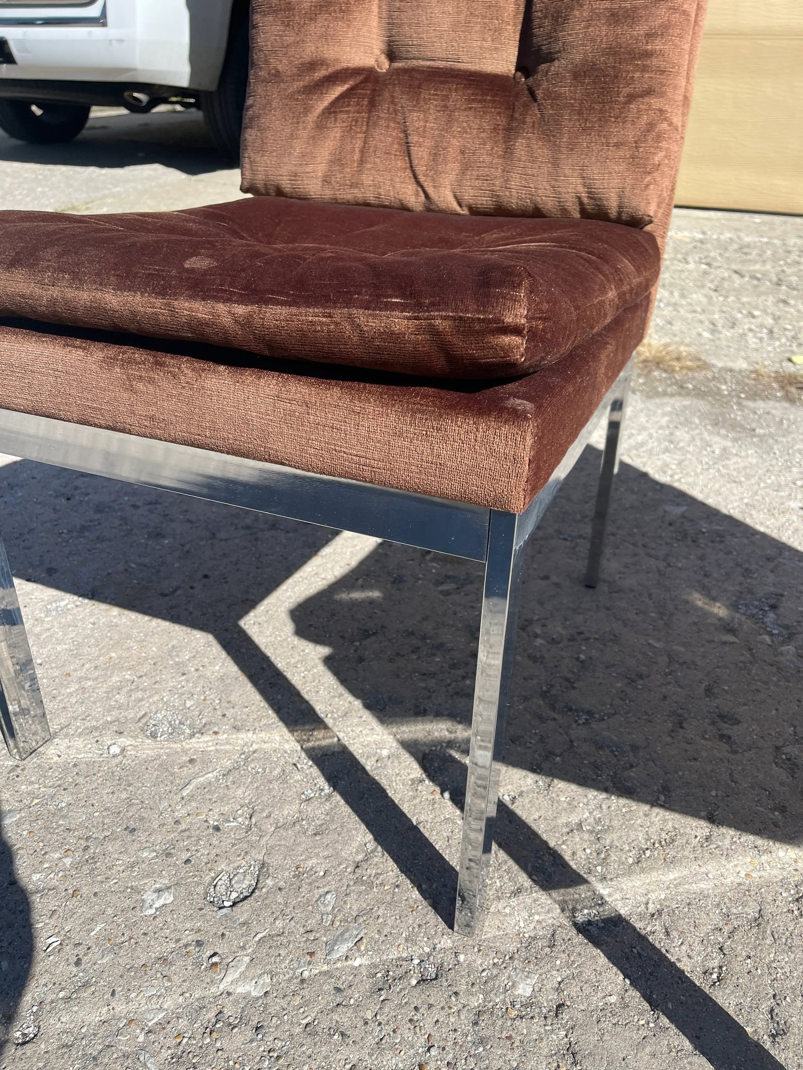 Late 20th Century Design Institute of America Chrome Side Chairs in the Style of Milo Baughman - a P - 9
