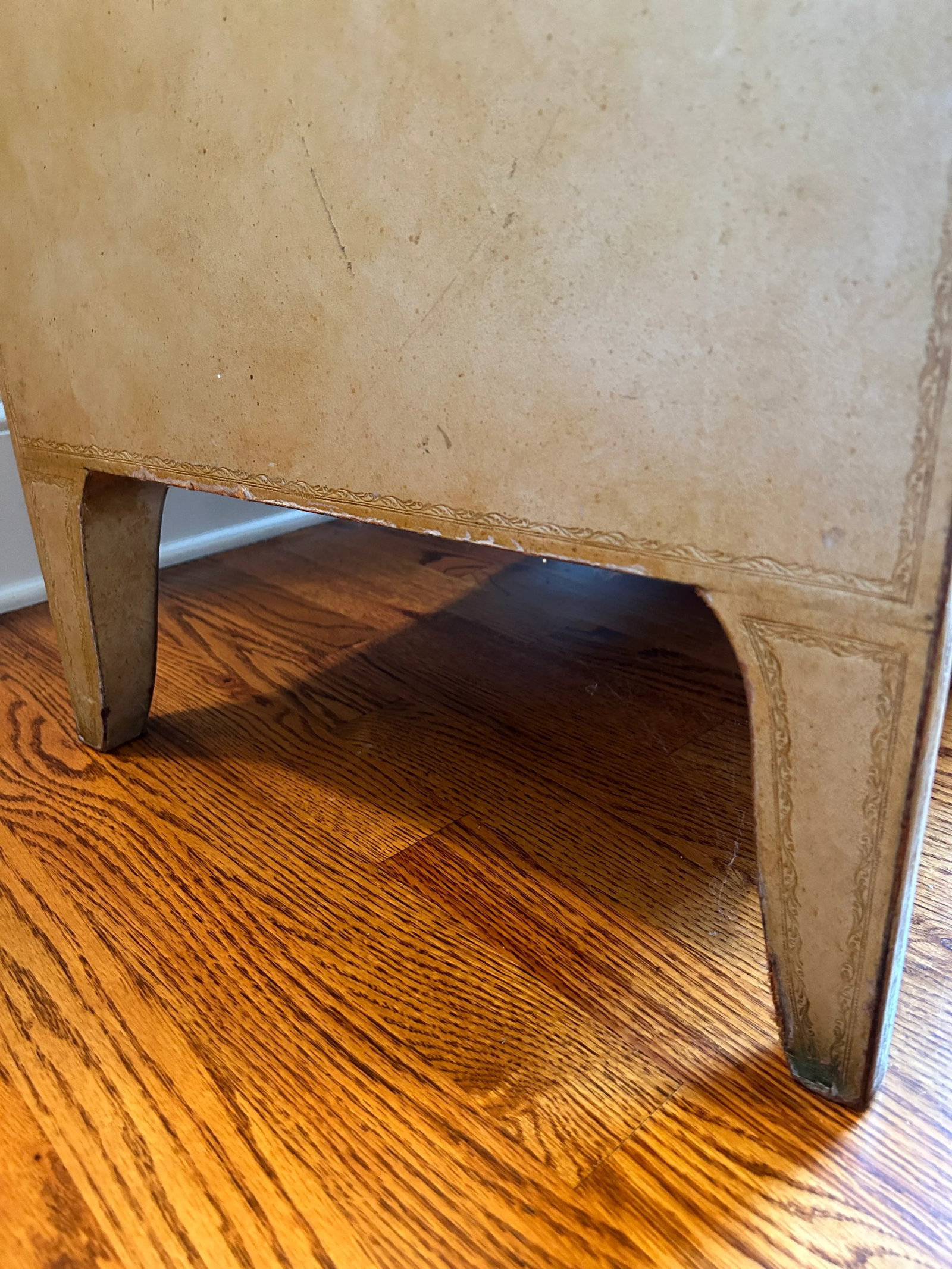 Maitland Smith Leather Covered Marble Top Chest of Drawers - 10