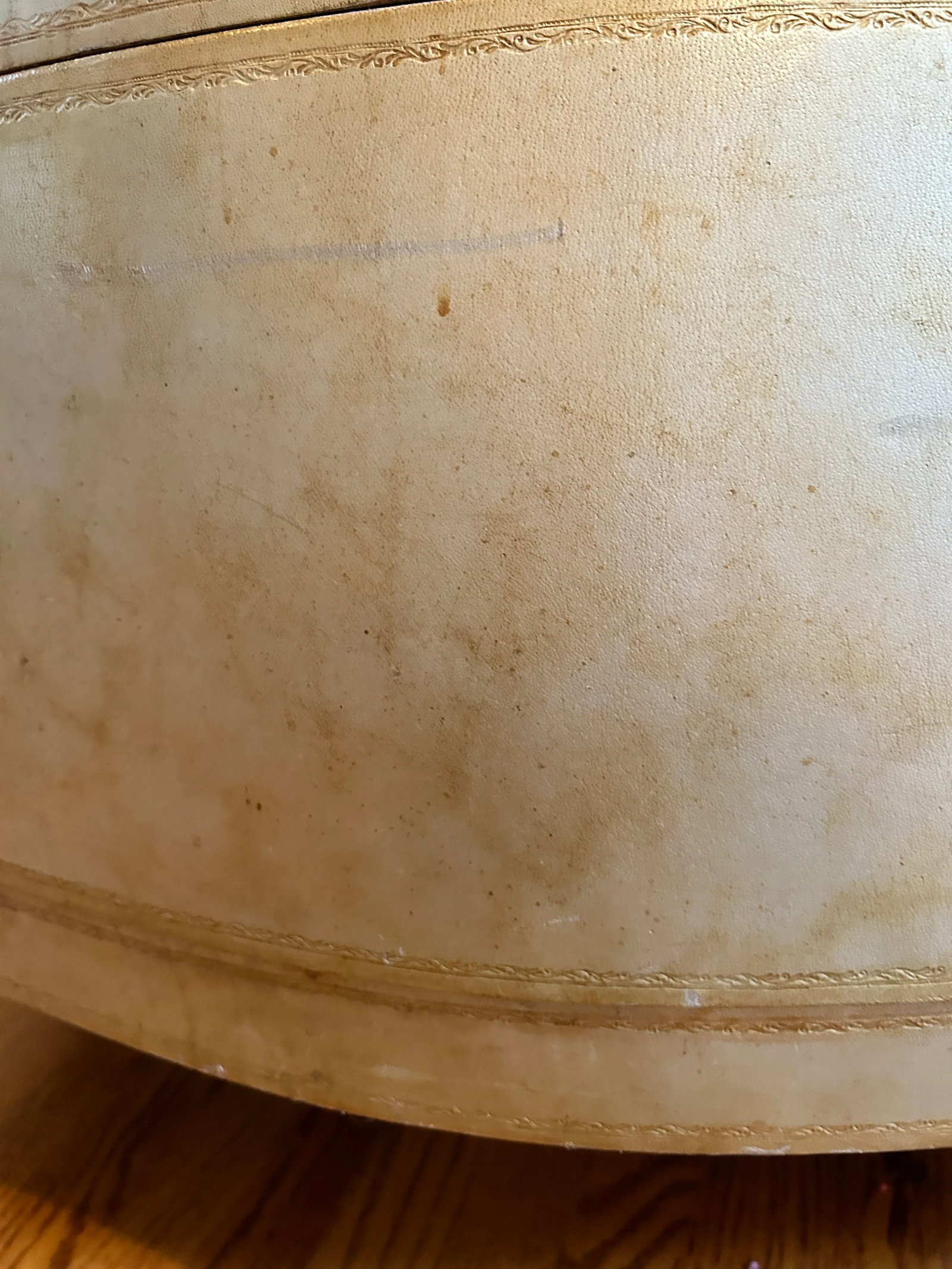 Maitland Smith Leather Covered Marble Top Chest of Drawers - 9