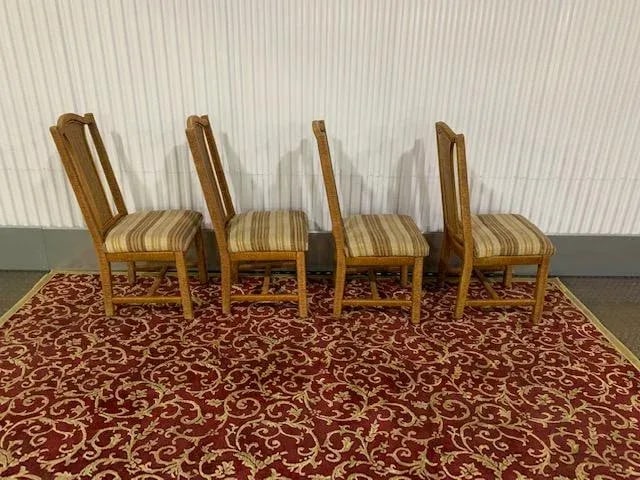 1970s Young Hinkle Corp Distributed by Henry Link Corp. Chairs With Wicker Backs- Set of 4 - 2