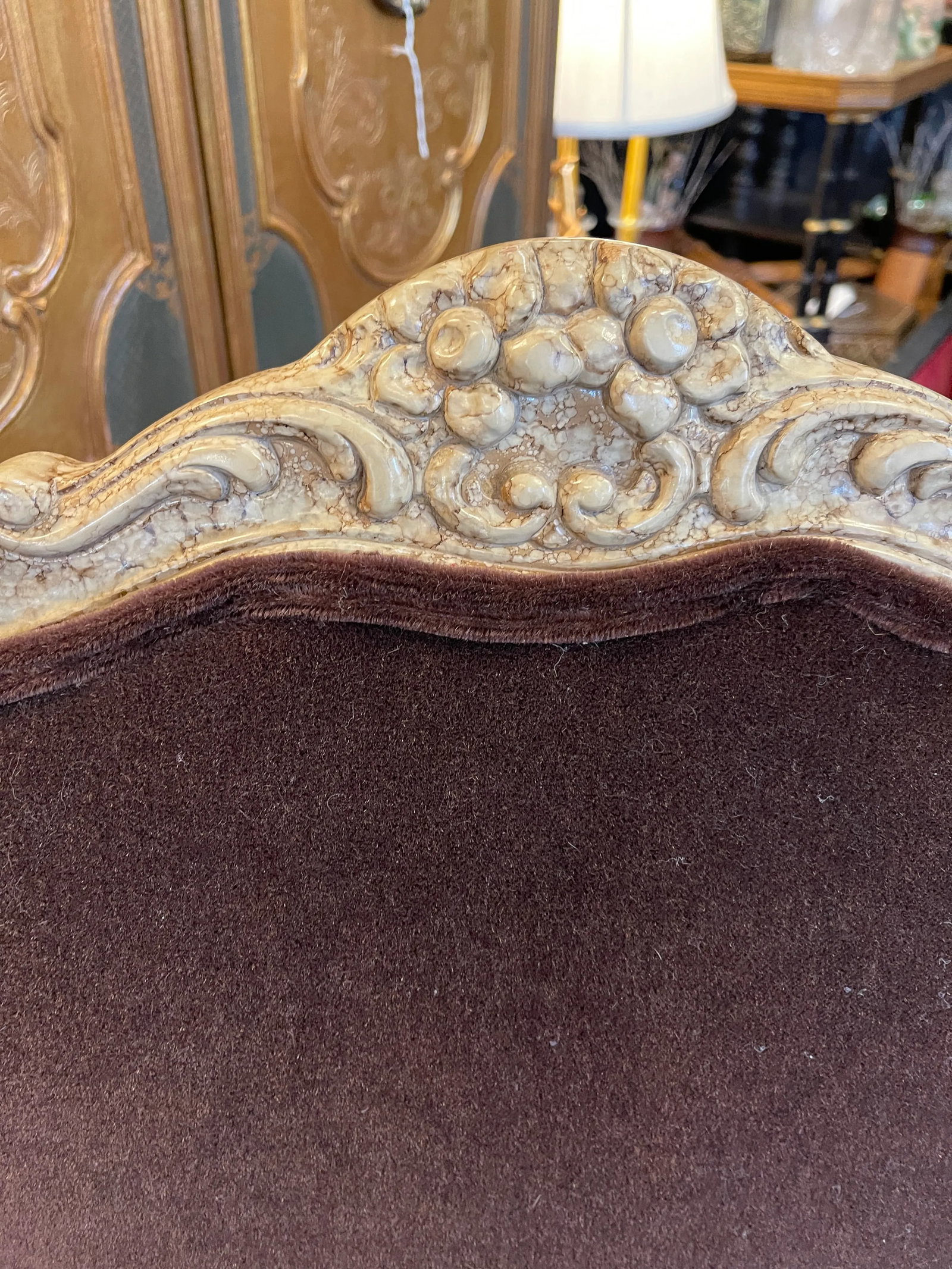 Late 20th Century Italian Made Louis XV Style Armchairs With Faux Finish - a Pair - 10