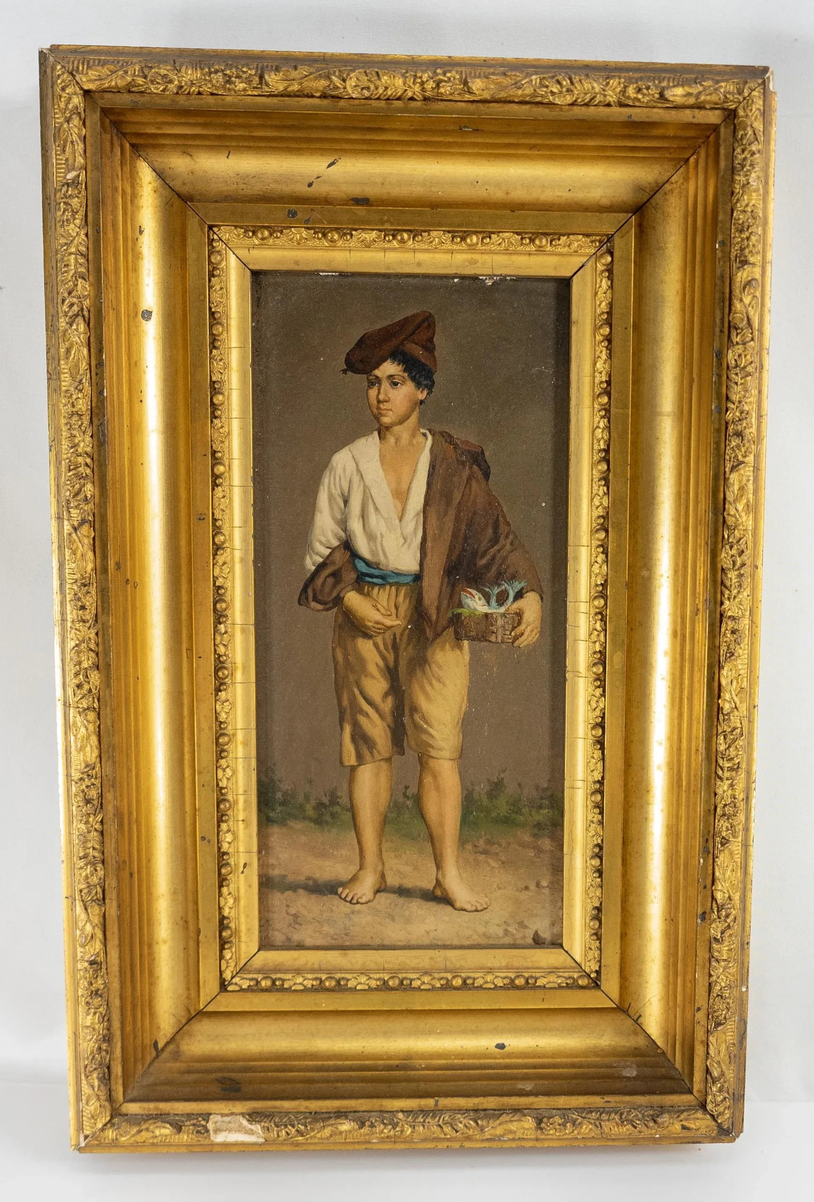 19th Century Italian Oil Painting on Wood Panel of a Young Merchant - 12