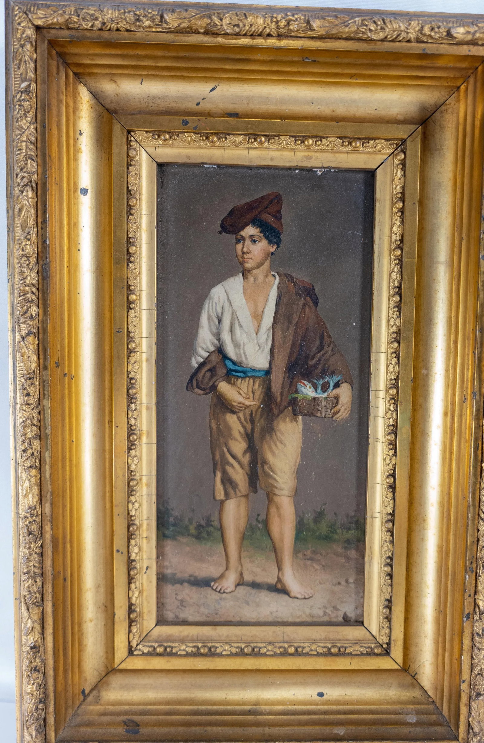 19th Century Italian Oil Painting on Wood Panel of a Young Merchant - 2
